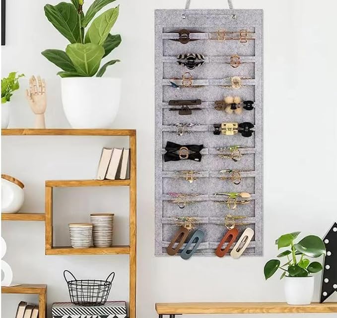 Hanging Claw Clip Organizer for Women Large Capacity Hair Bows Holder Hair Accessories Storage for Sunglasses, Hair Clips, Jewelry, Headbands, Claw Clips Organizer