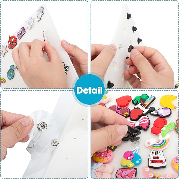 PACMAXI Shoe Charms Display organizer, Pin Organizer, A4 Collection Booklet with 5 Pages for Shoes Charms or Pins (Not Include Any Accessories)