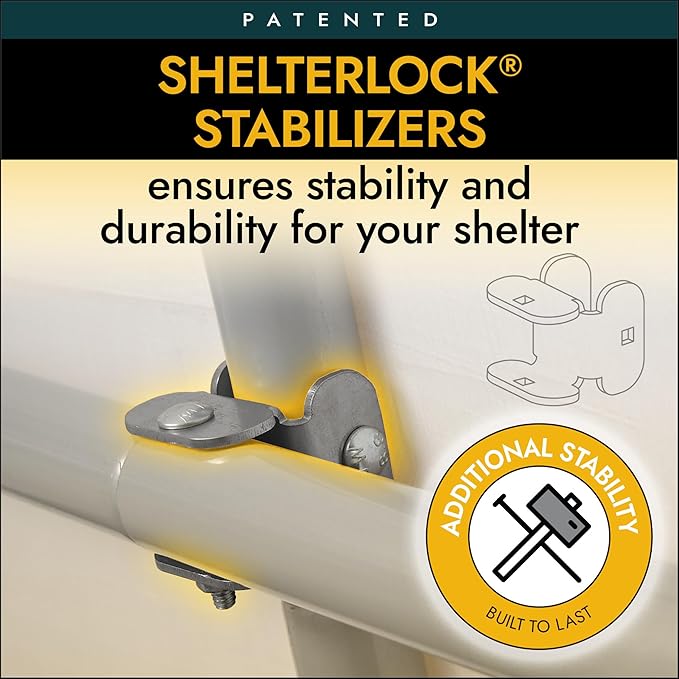 ShelterLogic Peak Style Roof Instant Garage Carport Car Canopy with Steel Frame and Waterproof UV-Treated Cover