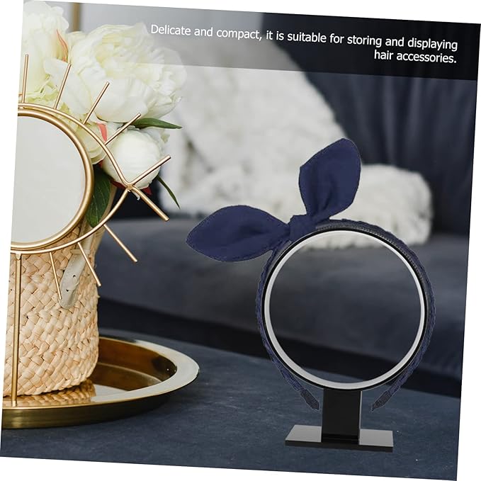 VALICLUD 2 Pcs Elegant Acrylic Hair Hoop Holder Stand Hairband Headpiece Rack Hair Accessories Organizer for Home Shop Loved