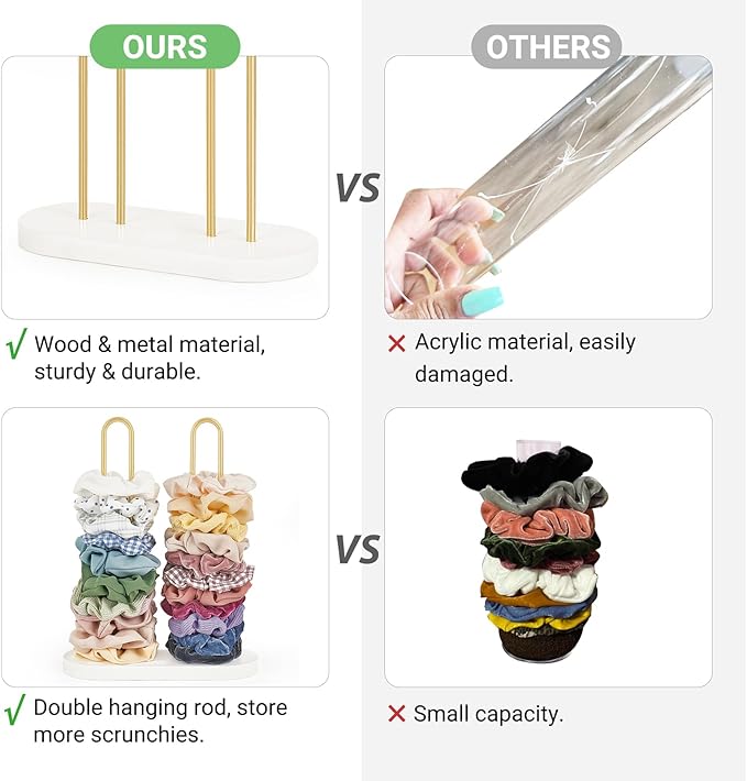 Dahey Hanging Jewelry Organizer and Scrunchie Holder Hair Tie Organizer Stand Hair Accessories Organizer Storage Display Jewelry Scrunchy Holder for Girls