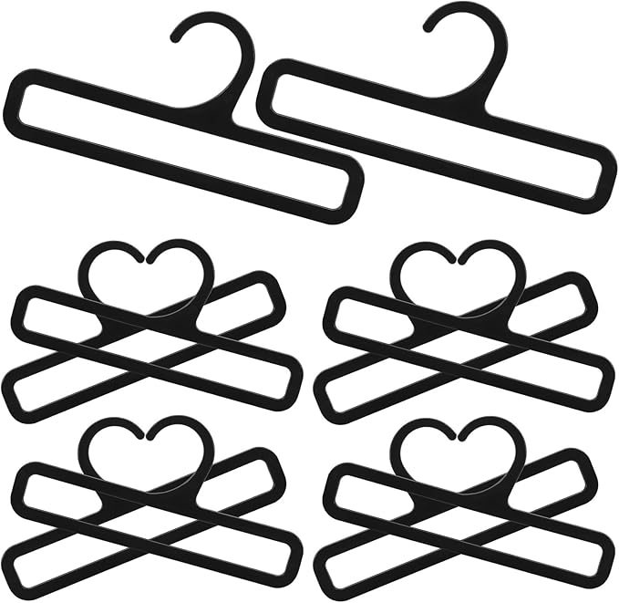 10pcs Plastic Scarf Organizer Scarf Holder Tie and Belt Hanging Rack for Closet Space-Saving Wardrobe Accessory Organizer in Black