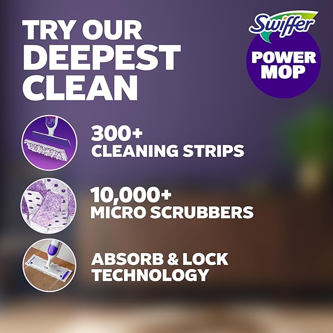 Swiffer PowerMop Multi-Surface Mopping Pad Refills, Made by Swiffer, for Floor Cleaning, 11 Count