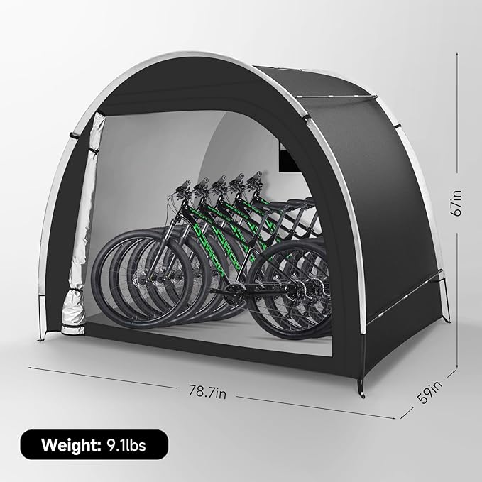 Bike Storage Tent Sheds - Outdoor Storage Waterproof, Upgraded 6.56x4.92x5.58ft Bicycle Shed Tent, Portable Bike Covers Shelter with Carry Bag for Motorcycle, Garden Tool - Medium