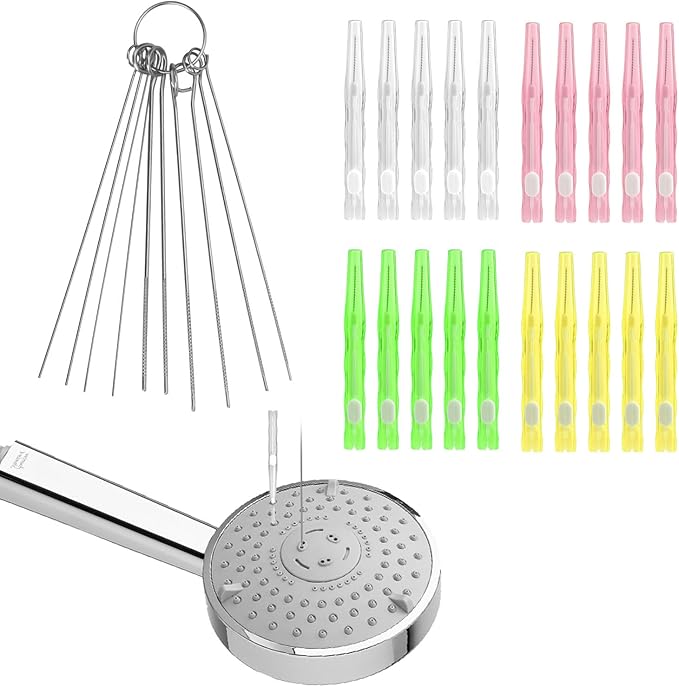 30pcs Shower Head Cleaner Tools, Shower Head Cleaning Brushes Multi-Sized Showerhead Unclogger Cleaner Picks Anti-Clogging for Bathroom Small Hole Tiny Nozzle Gaps Slot