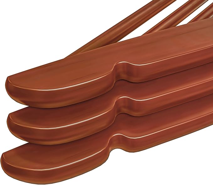 Utopia Home Premium Wooden Hangers 30 Pack - Durable & Slim Coat Hanger - Suit Hanger with 360-Degree Rotatable Hook - Wood Hangers with Shoulder Grooves (Cherry Color)