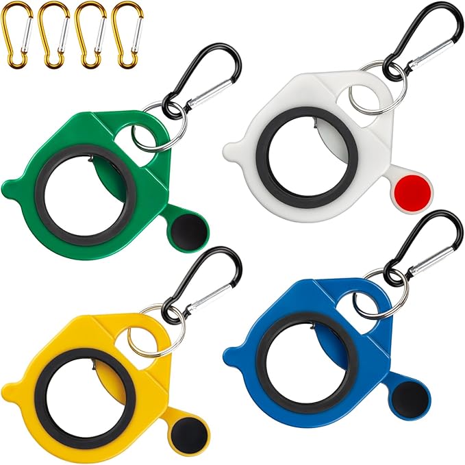Zip Tie Holder, 4 Pack Assorted Colors WYGB Reusable Cable Tie Holder, No.5 Carabiner, ABS Plastic, Outdoor Use, Heavy Duty Ziptie Organizer Clip for Electrician Tool Belt Wrap Storage