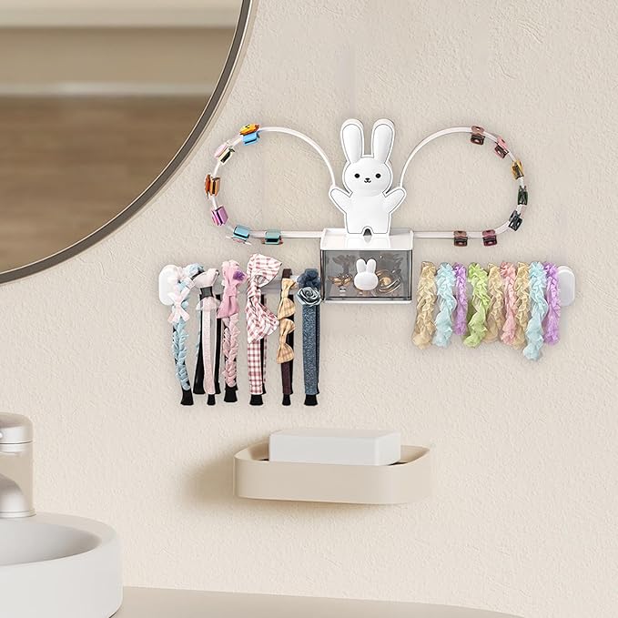 Headband Storage Display Stand Rack Organizer, Hair Hoop Holder for Women, Multi-Functional Fashionable Design, Space Saving Wall Mount, Easy Access Tiara Hair Accessories Organizer