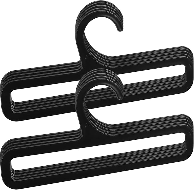 VALICLUD 10pcs Plastic Scarf Hanger and Belt Organizer Rack with Hooks for Closet Storage, Necktie and Shawl Holder, Space-Saving Clothing Accessory Organizer for Home and Retail Display