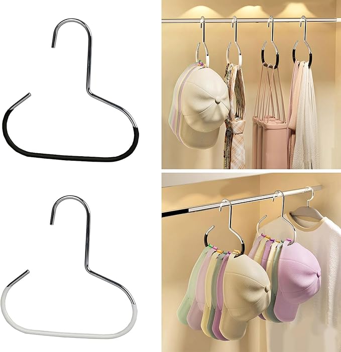 Multifunctional Hangers Scarf Hangers with Open Rings Designs for Hanging Belts Ties Hats and More Closet Organizers