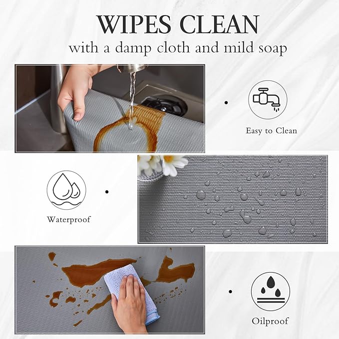 Beautysaid Shelf and Drawer Liner for Kitchen Cabinet, Non Adhesive Non Slip Shelf Paper Waterproof Washable Thickened for Dresser Pantry Shelve Bathroom Protector Liner(Gray,12 in x 10 FT)