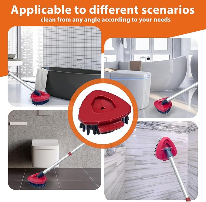 Upgraded Spin Mop Replace Scrub Mop Brush Compatible with O Cedar 2 Tank RinseClean, Great for Kitchen, Deck, Bathroom and Shower Floor Scrubber (1 Pack)