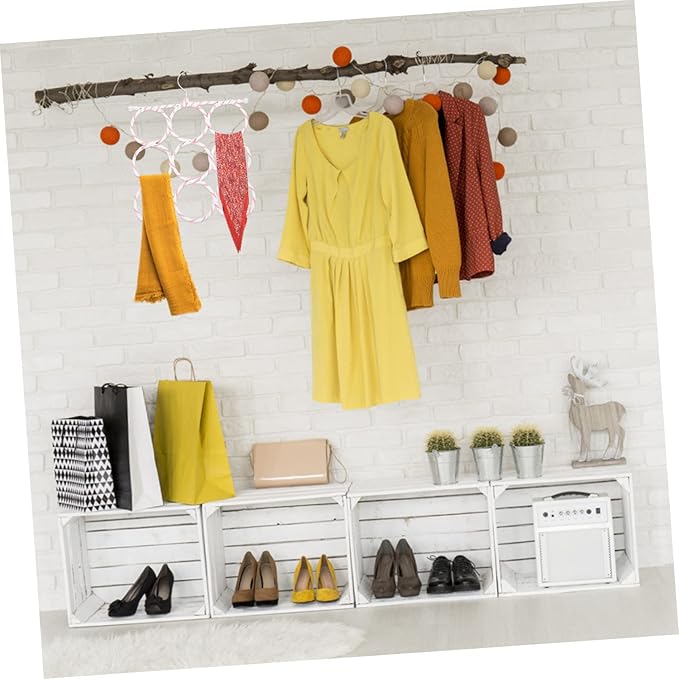 2pcs Foldable Scarf Hanger Multi-Functional Ties and Accessories Organizer for Closet Space-Saving Design Rotation for Scarves Belts and More Mixed Colors