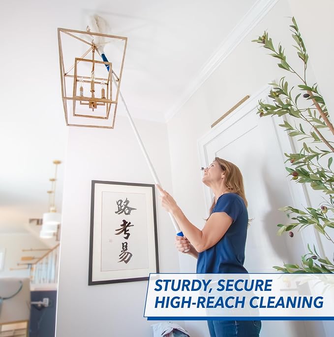 Unger Steel Telescopic Pole, Extend from 2’ to 4’, High Access Extendable Telescoping Poles for Home Cleaning, Clean and Dust Cabinets, Ceiling Fans, Picture Frames, Windowsills