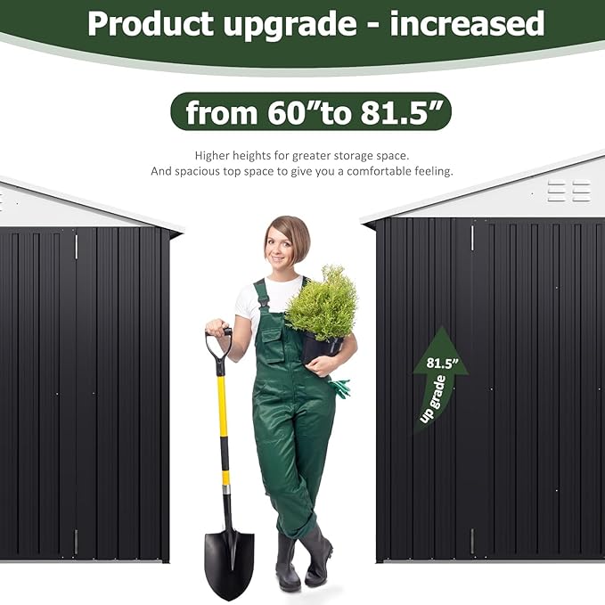 10x14 FT Outdoor Storage Shed, Garden Shed with Updated Frame Structure and Lockable Doors, Metal Tool Sheds for Backyard Garden Patio Lawn, White