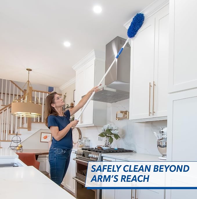 Unger Steel Telescopic Pole, Extend from 2’ to 4’, High Access Extendable Telescoping Poles for Home Cleaning, Clean and Dust Cabinets, Ceiling Fans, Picture Frames, Windowsills