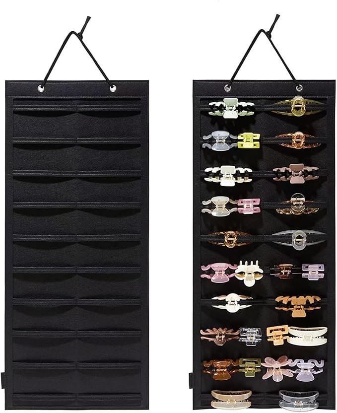 Hanging Claw Clip Organizer for Women Large Capacity Hair Bows Holder Hair Accessories Storage for Sunglasses, Hair Clips, Jewelry, Headbands, Claw Clips Organizer