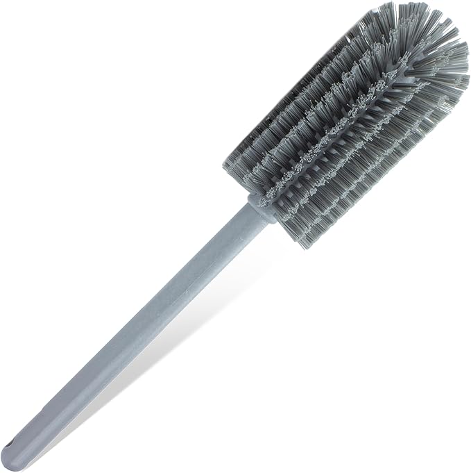 SPARTA Scrub Brush Bottle Brush, Dishwasher Safe Brush with Hanging Hole for Cleaning, Plastic, 16 Inches, Gray