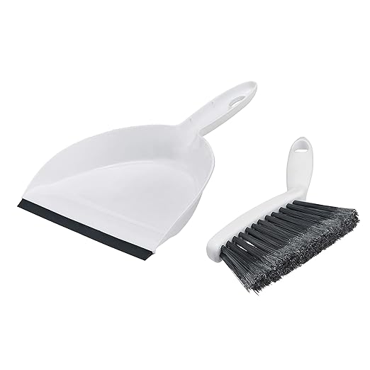 Amazon Basics Mini Brush and Dustpan Set, Pack of 2, Gray