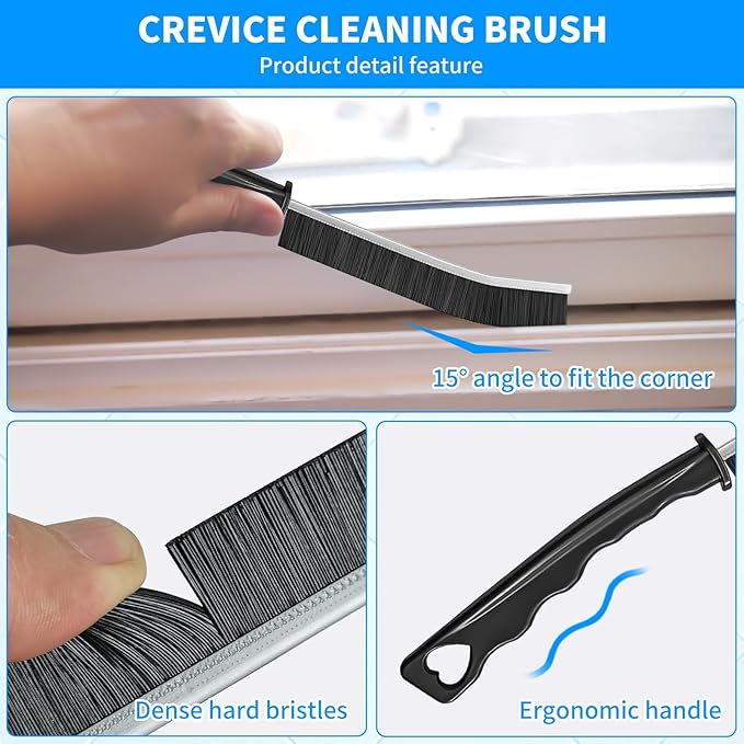 4TH Crevice Cleaning Brush Set–Household Deep Cleaning Supplies, Perfect for Small Spaces, Grout, and Tough Tasks -12 Pack
