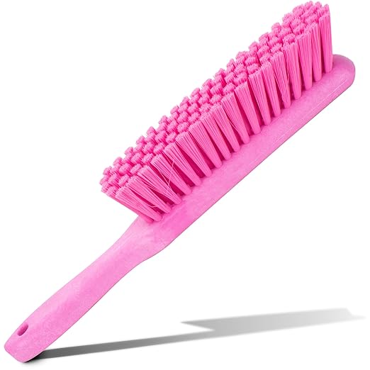SPARTA Handheld Soft Counter Brush 8 Inch Bristle Span, Multi-Use Dust Brush with 5 Inch Handle for Tables, Countertops, and Delicate Surfaces, Polyester, Pink, (Pack of 6)