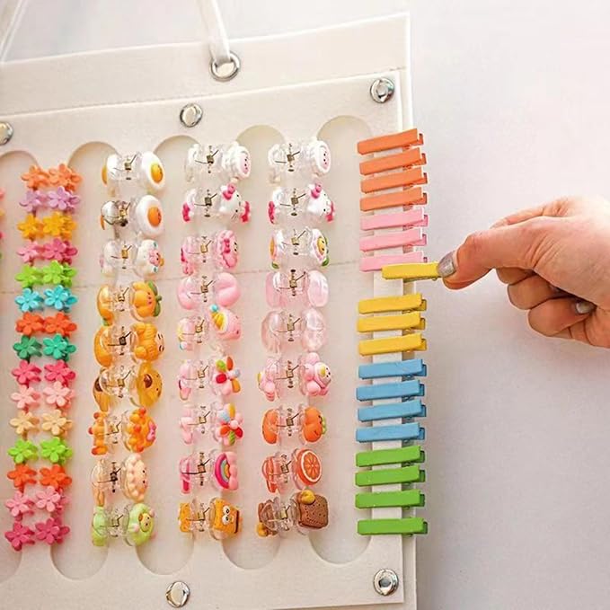 Hanging Claw Clip Organizer for Women Large Capacity Hair Bows Holder Hair Accessories Storage for Sunglasses, Hair Clips, Jewelry, Headbands, Claw Clips Organizer