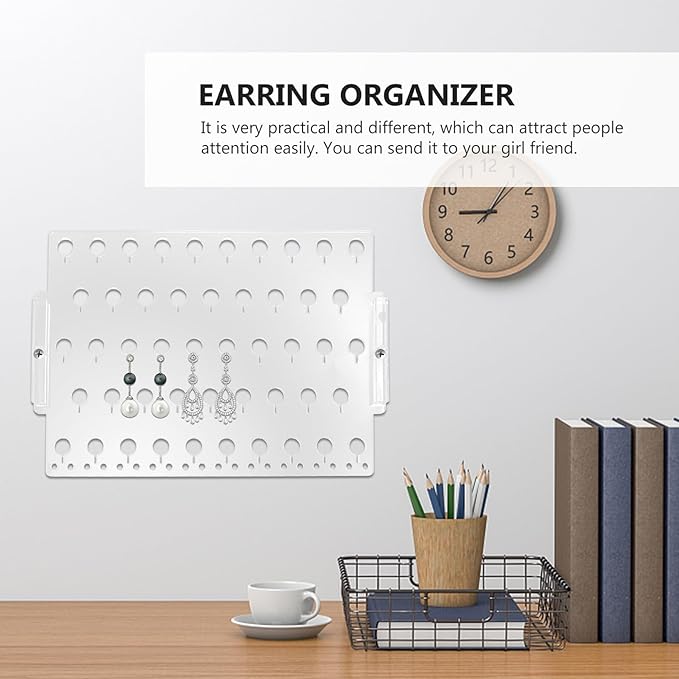 Wall Mount Acrylic Earring Display Rack Jewelry Holder Organizer for Earrings and Pendants Home Storage Accessory Organizer