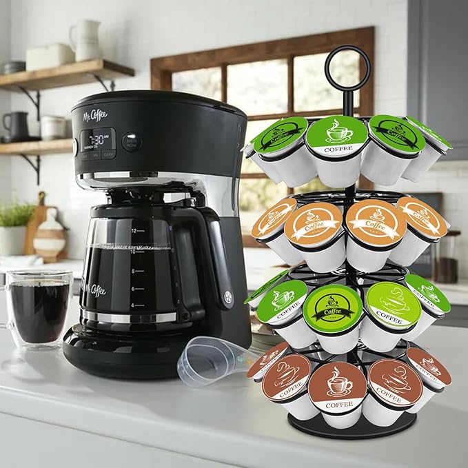 KIMIUP Coffee Pod Holder, K Cup Organizer Compatible with K-Cups(36 Pods), Kitchen Detachable Coffee Pod Organizer for Countertop, Spins 360-Degrees
