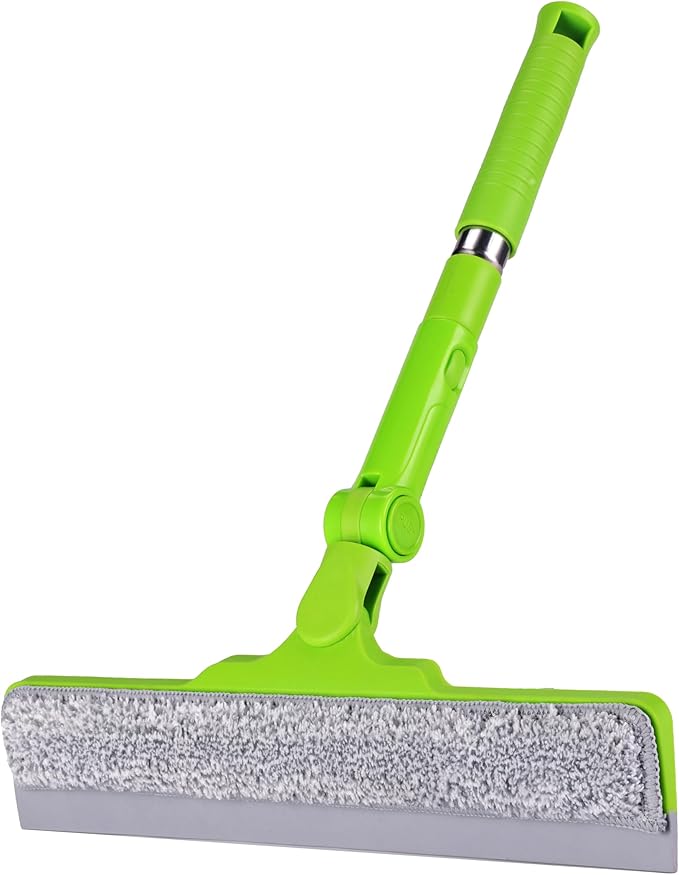 All-Purpose Shower Squeegee for Glass Doors, Bathroom Cleaner Tool for Household Home Window Mirror, Cleaning Tile Wall,Car,Windshield Squeegee with 12" Blade and 15" Long Handle