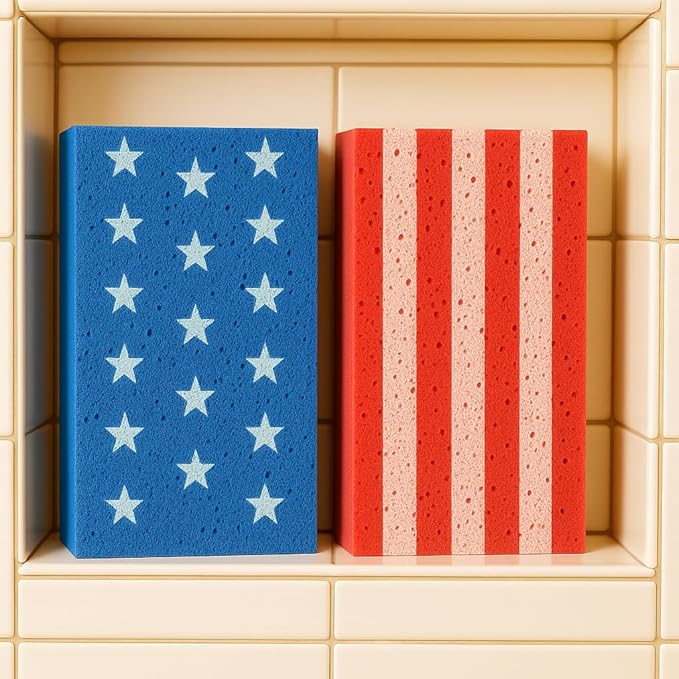 Multi-Purpose Sponges for Cleaning - USA 2 Pack, Large Sponges for Car Washing, Tile & Grout, All Purpose Cleaning