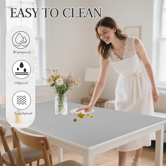 Beautysaid Shelf and Drawer Liner for Kitchen Cabinet, Non Adhesive Non Slip Shelf Paper Waterproof Washable Thickened for Dresser Pantry Shelve Bathroom Protector Liner(Light Grey,12 in x 20FT)