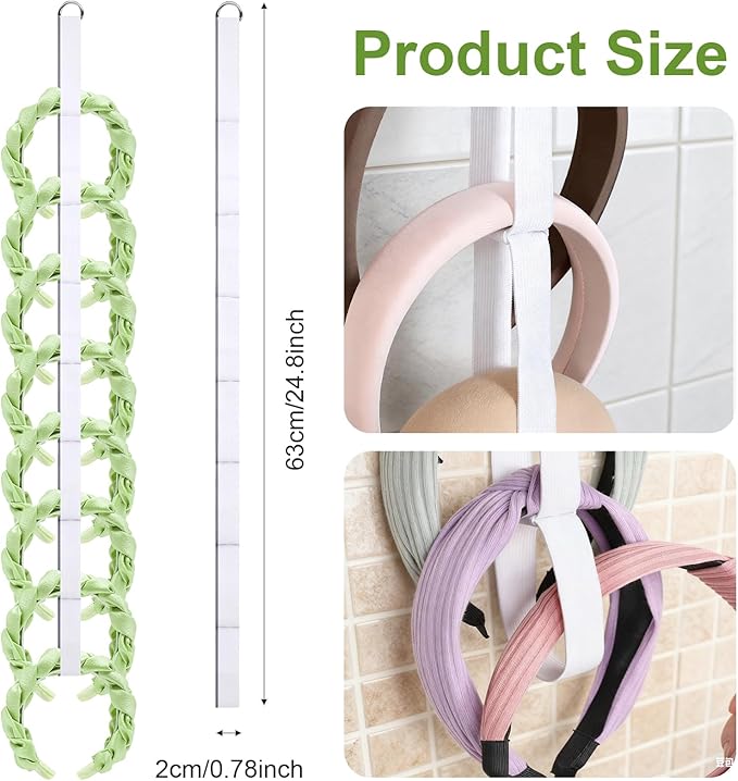 3 Pcs Headband Holder Organizer, Hanging Headband Storage for Women, Hair Hoop Display Hair Accessories Organizer for Shop Bedroom College Dorm Decor(White)
