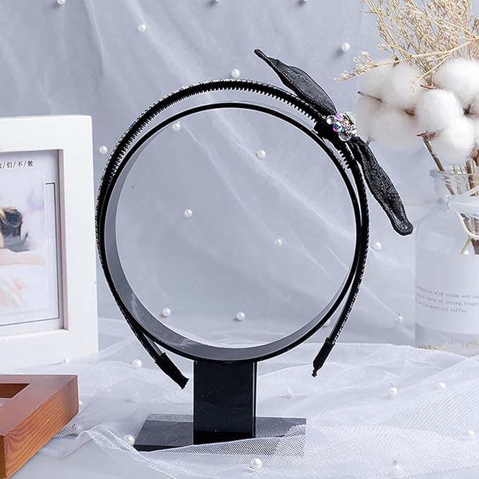 Lurrose Acrylic Headband Holder Stand for Hair Accessories Display Elegant and Sturdy Organizer for Hairbands Headpieces and Hair Accessories for Home and Salon Use