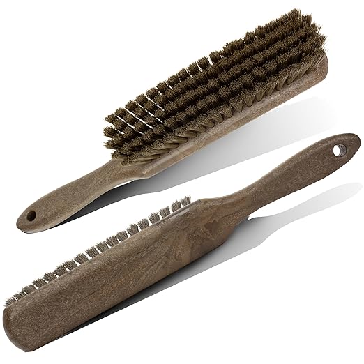 SPARTA Handheld Soft Counter Brush 8 Inch Bristle Span, Multi-Use Dust Brush with 5 Inch Handle for Tables, Countertops, and Delicate Surfaces, Polyester, Brown
