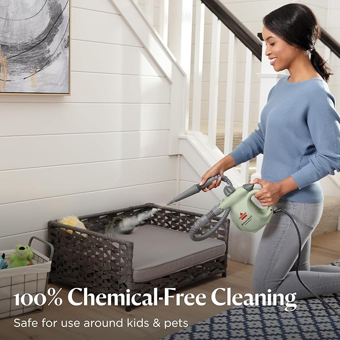 BISSELL® Steam Shot™ OmniReach handheld portable steam cleaner for tile, grout, windows, bathrooms, kitchens, fabric steaming tool