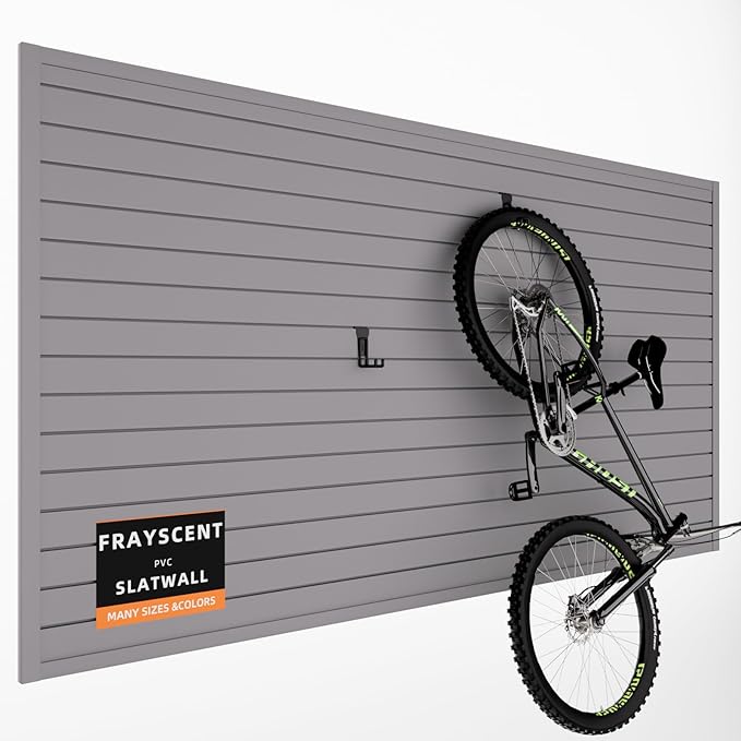 Slat Wall Paneling Garage Slat Wall Storage Systems Grey Slatwall Panels 4'x8' Power Tool Organizer Wall Mount, PVC Garage Storage & Organization Products Slate Board Panel for Retail Display