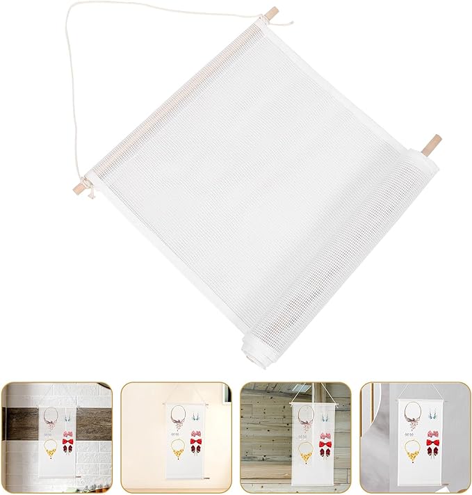 Wall-mounted Jewelry Organizer with Hanging Earring Holder and Necklace Rack, White Acrylic Jewelry Storage for Wall, Space-saving Accessory Organizer for Home and Closet