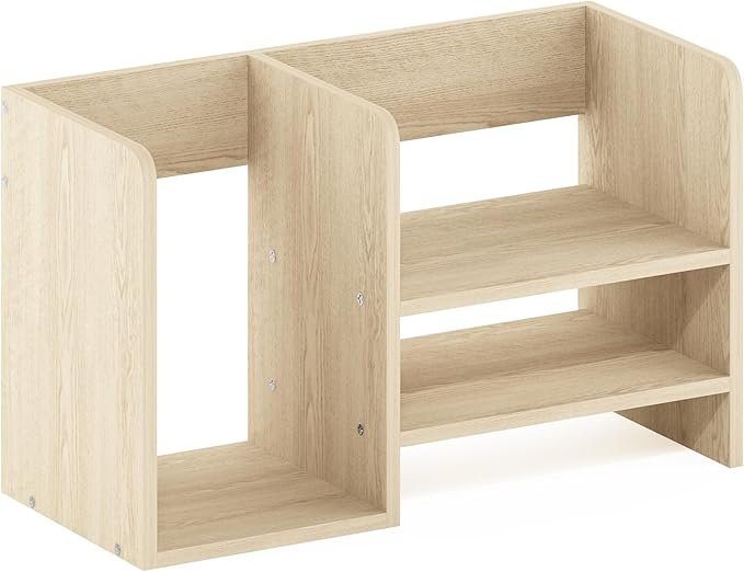 Furinno Hermite Wood Desktop Book and Home Office Supplies Storage Organizer, Bauhaus Oak