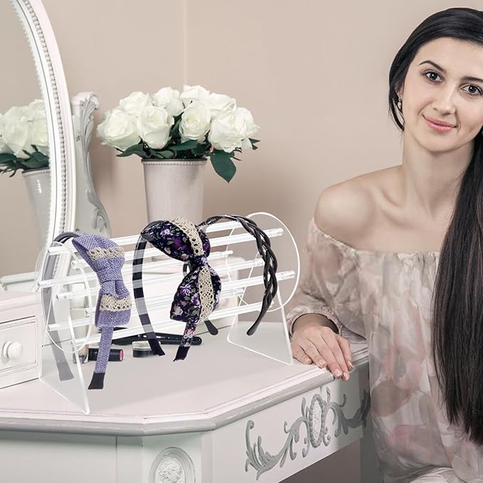 Hair Clip Organizer - Hair Clip Storage, Hair Bow Organizer | Acrylic Display Holder, Hair Accessories Organizer, 360-Degree Rotating Storage Supplies, Portable Organizer for Living Room Shop Bedroom