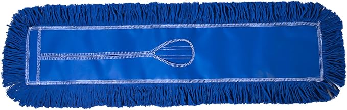 Commercial Dust Mop Replacement Head - 30 x 5 in. Cotton Nylon Reusable Mop Head, Industrial Dust Mop Refill for Floor Cleaning & Janitorial Supplies, Blue