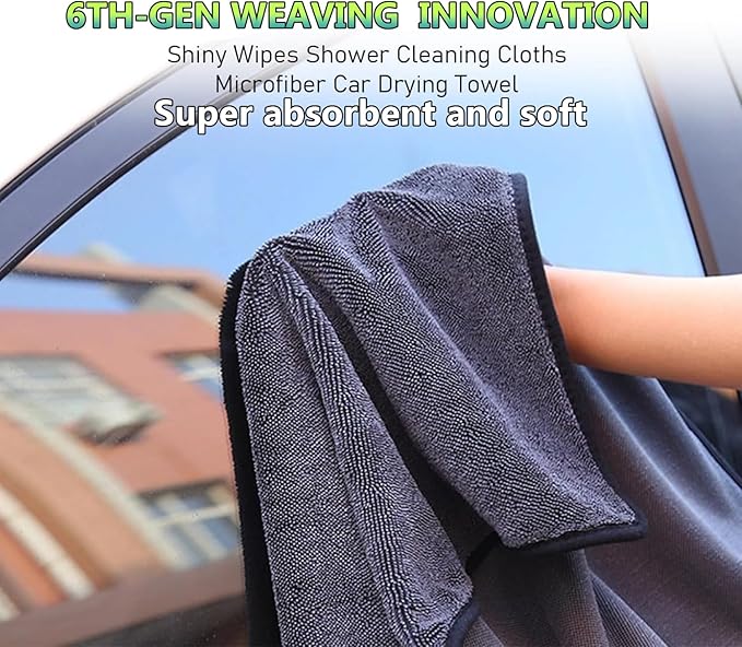 Shiny Bath Wipes Shower Cleaning Cloth, Super Absorbent Bath Towels, Shower Doors Drying Towels, Streak Free Glass Window Car Mirror Microfiber Cleaning Cloths (1, 16"X24")