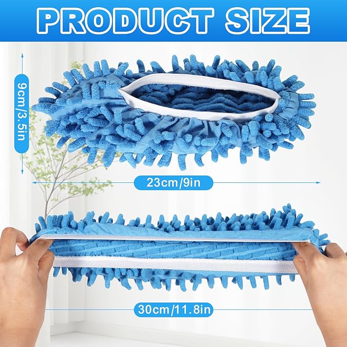 Mop Slippers Shoes 10 Pairs (20 Pieces) - Microfiber Cleaning House Mop Slippers, Floor Cleaning Tools Shoe Cover, Soft Machine Washable Reusable Microfiber Foot Socks for House Kitchen Office