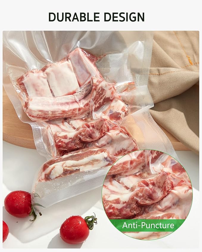 Syntus Vacuum Sealer Bags for Food, 100 Count Gallon 11" x 16" Commercial Grade PreCut Bag, BPA Free Food Vac Bags for Storage, Meal Prep or Sous Vide