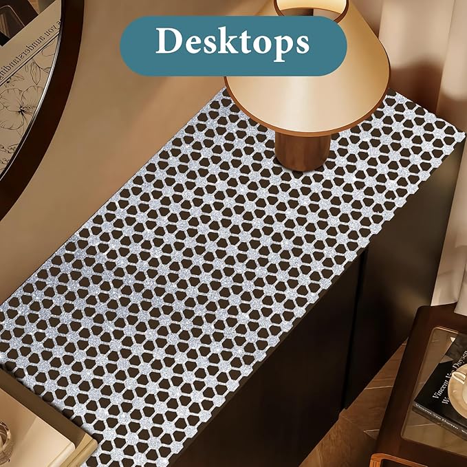 Drawer and Shelf Liner for Kitchen Cabinet: 17 in X 20 Ft Non Slip Waterproof Shelf Paper Non Adhesive Refrigerator Liners Silver Square Easy Liners for Bathroom with Knife Tape Measure