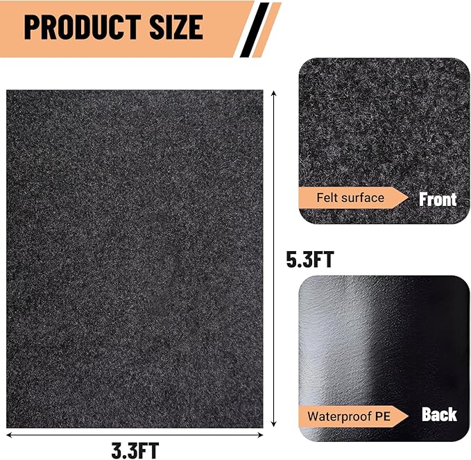 5 x 3 FT Outdoor Storage Shed Floor Mat Waterproof Small Shed Flooring Mat Washable Carport Furniture Dustproof Anti-Slip Pad for Protect Shed Flooring from Wear - Tool Shed Not Included