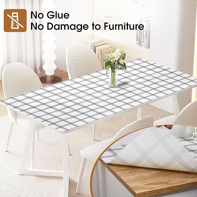 Beautysaid Shelf and Drawer Liner for Kitchen Cabinet, Non Adhesive Non Slip Shelf Paper Waterproof Washable Thickened for Dresser Pantry Shelve Bathroom Protector Liner(Plaid,12 in x 30FT)