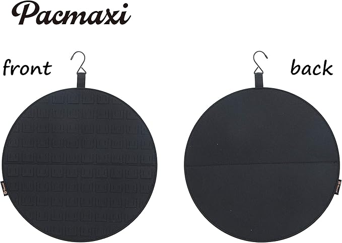 PACMAXI Hanging Brooch Pin Display Holder, Wall Pin Collection Storage Organizer, Cute Pin Banner Case Hold Up to 76 Pins.(Pins not Included) (Black)