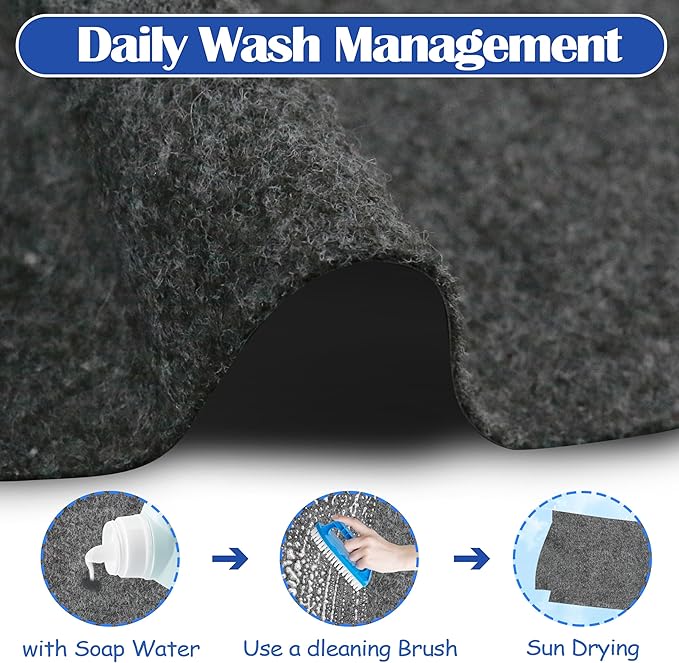 Ogrmar 8.2 x 10.2 FT Outdoor Storage Shed Mat, Waterproof Felt & PE Backing, Slip-Resistant, Durable & Easy to Clean, Gray