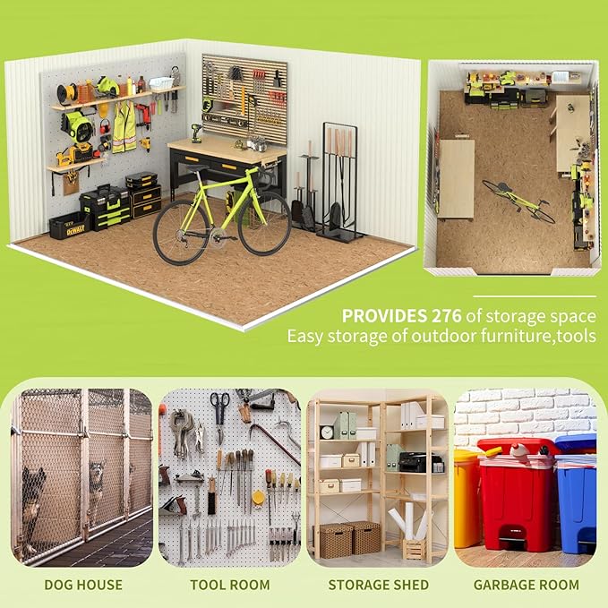 Metal Storage Shed,Outdoor Storage Building 10x14,Large Backyard Sheds with Lockable Doors,Waterproof Outside Storage Shed