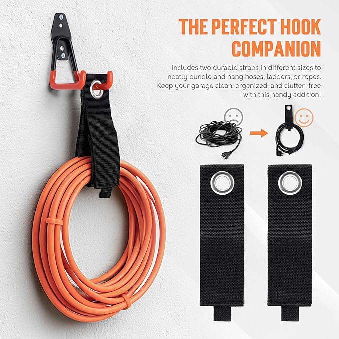 TONDA Garage Hooks, 20 Pack Garage Organization, Wall Storage Hooks Heavy Duty for Hanging Bike, Ladder, Garden Tools, Hose and Ropes, Orange